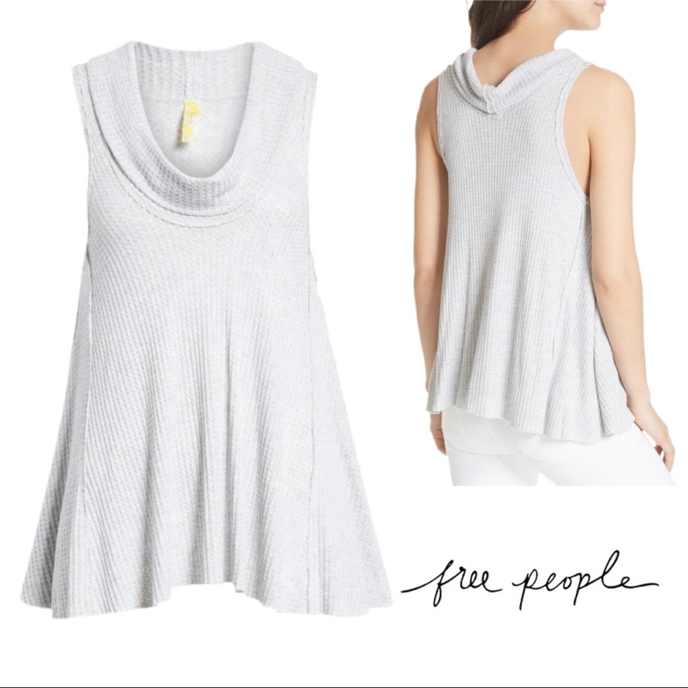 Free People Swing It Cowl Tank In Grey - Picture 2 of 12